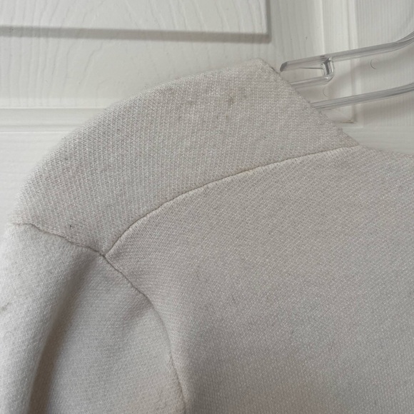 Zara Striped Knit Faux Leather Pocket Pullover Sweater M Black & White - Picture 9 of 13